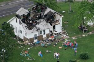 A house in Ohio was damaged by lightning.