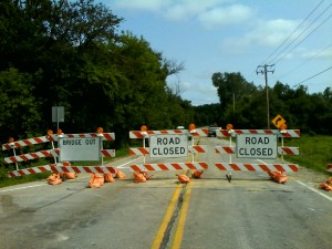 Looking north on Wilmot Road, from U.S. Route 12, the bridge over Nippersink Creek is being replaced due to age, with completion slated for a late August date.