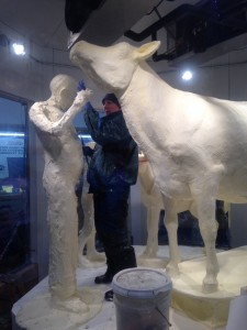 The sculptor for this year’s butter cow was Sharon BuMann, a task she has undertaken for the last 13 years, not only in Illinois, but state fairs across the nation. 