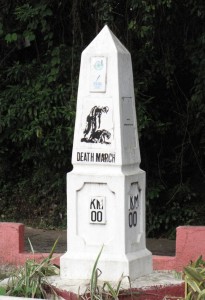 Bataan Death March roadside memorial kilometer marker, found along the main highway on the Bataan peninsula, Philippines. (Photo by Danwinkelman)