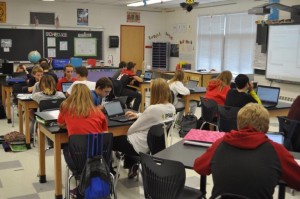In an effort to elevate achievement and provide 21st century technology, District 114 puts a Chromebook in the hands of each Stanton student. (Photo by Adela Crandell Durkee/for Chronicle Media) 