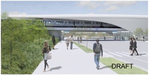 Concept design of the proposed Blue Line Station. (Chicago Transit Authority) 