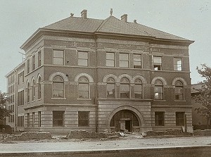 A view of the original Peoria Public Library building during its construction in 1896. The library officially opened in February 1897 and served the community for 70 years until the current library was built in 1968. (Photos courtesy Peoria Public Library). 