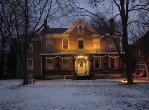 The John C. Flanagan House was built in 1837 and is the oldest standing house in Peoria and is one of the homes featured on the Peoria Historical Society’s annual historic home tour Saturday, Dec. 5. (Photo courtesy of Peoria Historical Society).