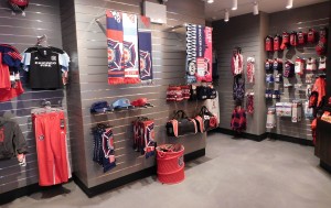 A variety of Chicago Fire team merchandise is available inside the Fire Pitch building. (Chronicle Media photo)