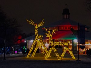 Giant reindeer light up the grounds at Brookfield Zoo Holiday Magic 2015. (Photo by Judy Harvey)