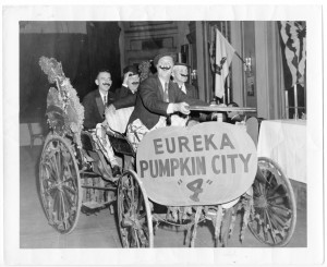 Who are these guys? The Eureka Public Library is asking residents to help identify the gentlemen in this “Eureka Pumpkin City 4” photograph. The photograph dates to the early 1940s, and the gentlemen drove the wagon in one of the Eureka Pumpkin Festival parades. The library believes one of the men may be Lloyd Stalter. Anyone who has information on this photograph or have any Eureka Pumpkin Festival photographs or souvenirs to share, contact Cindy O’Neill at the library at (309) 467-2922. (Photo Eureka Library courtesy of WC Historical Society.) 