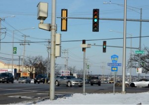 Three remaining sites for red light cameras in Algonquin will have the installations removed by April 30, as the program has been eliminated. This intersection shows the installation at Randall and Algonquin roads.