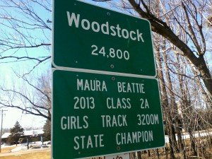 An entrance sign to the city of Woodstock reflects the population total from the 2010 census. The city council is hoping a special census will show the city has reached the 25,000 threshold for a home-rule designation.