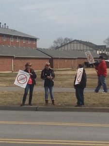 Picketers protest at the site of proposed Tinley Park affordable housing project. (Photo courtesy: Citizens of Tinley Park Facebook Page)