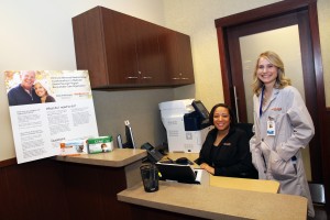 Patient Service Representative Christine Holmes (left) and Physician Assistant Maria Dai at the Edward-Elmhurst Health Walk-In Clinic in Bensenville, which provides exams and treatment for minor illnesses and skin conditions, physicals, vaccinations and screenings. (Photo courtesy of Edward-Elmhurst Health) 