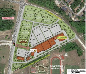 Site plan for the new Edwardsville Town Center (Photo courtesy of Edwardsville)