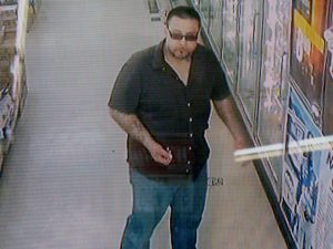 Surveillance photo from an armed robbery at the Oswego Food Mart on April 23. (Courtesy Kendall County Sheriff’s Department) 