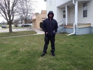 Arlen Howell stands where his son, Justus, was felled by two shots from a Zion police officer, two years ago.