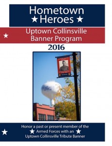Banners likes these honoring local military veterans will be seen along Collinsville streets beginning in September. (Photo courtesy Collinsville Chamber of Commerce)