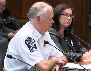 Riverside Police Chief Tom Weitzel speaks to Springfield lawmakers about the importance of children’s social service programs April 27. (Photo courtesy of Fight Crime: Invest in Kids Illinois)