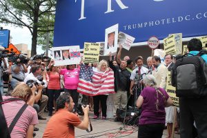 A protest against Trump in Washington, D.C. on July 9, 2015. Elvert Barnes / Wikimedia Images