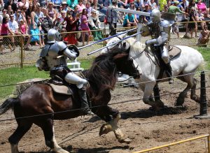  The crowd-pleasing Knights of Valour will be among 40 entertainers at the Olde English Faire June 25-26 at Wildlife Prairie Park in Hanna City. The knights will do three full-contact jousts on Saturday, June 25, and two on Sunday, June 26. (Photo courtesy of Wildlife Prairie Park) 