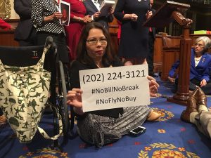Congresswoman Tammy Duckworth sits on the House floor during the June 22 House sit-in. (Photo courtesy Rep. Kathleen Rice Twitter) 