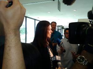 : Lead defense attorney, Kathleen Zellner, addresses the media during a post-hearing news conference. 
