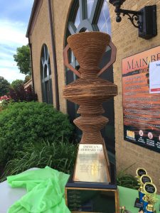 Corrugated trophy was on display at the event. (Photo by Adela Crandell Durkee/for Chronicle Media)