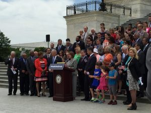 Democratic members of Congress gather outside the Capitol building to with Minority Leader Nancy Pelosi June 22. (Photo courtesy Congressman Bill Foster) 