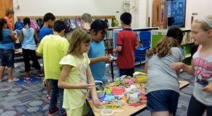 Participants at Jefferson Elementary participated in hands-on SMARTspace@NIU and STEM Read activities in June. (Photo courtesy NIU STEAM Works)
