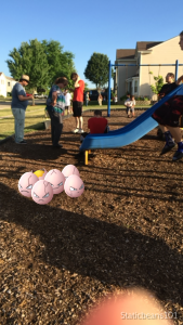 Kids and adults congregate at a Pokestop in a Marengo, Ill. park to catch an Exeggcute. (Photo by Quentin Blais)