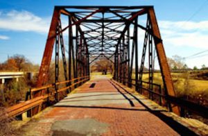 The bridge along Route 66 in Sapulpa, Okla. Dave Clark Presents: “The Ghosts of Route 66”  on July 9 at the Oswego Library, Montgomery Campus. The program is free. (Photo courtesy National Park Service) 