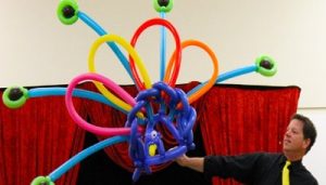 The Magical Balloon-dude Dale, Art of Inflation will be coming to the Yorkville Public Library, 902 Game Farm Road, on July 14. (Photo courtesy Dale Obrochta LinkedIn)