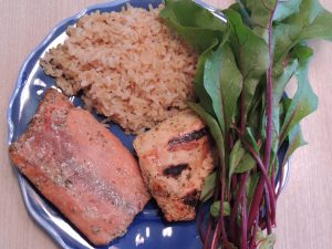 Some staples of the Mediterranean diet include fish, rice, chicken and leafy greens. (Photo by Lynne Conner/for Chronicle Media)