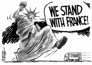 Jeff Koterba July 17, 2016. Statue of Liberty Terror France