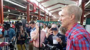 Gov. Bruce Rauner announces the State Fair Foundation at the 2016 Illinois State Fair. (INN Photo by Greg Bishop)