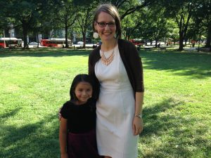 One of the clients of Kids in Need of Defense, Angela, with her KIND attorney, Shanti Martin. (Photo courtesy of Kids in Need of Defense) 