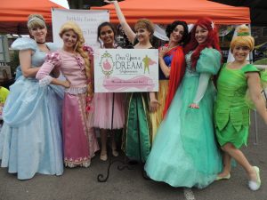 The princesses of Katie Sartino's business, Once Upon a Dream Performances at Rockford City Market. (Photo by Lynne Conner/for Chronicle Media) 