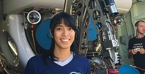Julianne Fernandez, a College of DuPage graduate formerly of Glendale Heights, recently took a deep dive in the Atlantic Ocean aboard a high-tech submergence vehicle. (College of DuPage photo)