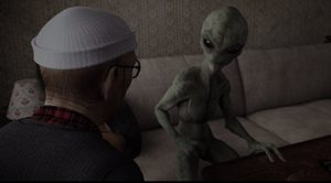 Uka, an old man living alone, goes out to the front yard and meets an alien in "Alone," a short animated film that helps to open the 2016 Naperville Film Fest, at 7 p.m. Sept. 10 at the Hollywood Palms Cinema, WestRidge Court, 352 IL-59, Naperville.    