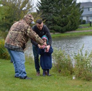 Kids and dads can share a Saturday morning on Oct. 1 fishing, cooking an outdoor breakfast, and having fun at Chesterfield Park in Oswego. The Fishin’ Fools club will supply the poles, bait, and assistance. (Photo courtesy of Oswegoland Park District)
