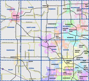 A township map of McHenry County, part of the McHenry county 2030 and Beyond draft report which takes in all aspects of county life. 