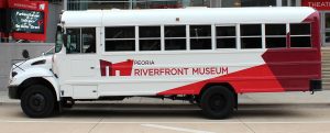 The Peoria Historical Society is offering history tours three times a week on this school bus owned by the Riverfront Museum. The tours previously took place on a CityLink trolley that is no longer in service. The society is offering a discounted price of $12.50 per person for each tour through the end of October. (Photo courtesy Peoria Historical Society)