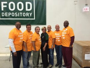 Cook County Commissioners joined state reps and senators, aldermen and suburban mayors at the annual legislative good packing project at Chicago Food Depository on Sept 27.