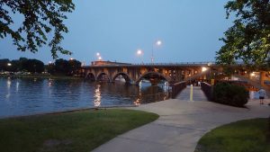 The Jefferson Street Pedestrian Bridge over the Rock River in downtown Rockford. (Photo courtesy of Jefferson Street Bridge Facebook)