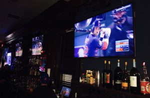 Cub fans at the Landmakr Grill in Northbrook watch native son Jason Kipnis at bat for the Cleveland Indians during game 7 of the World Series on Nov. 2. 