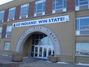 Lemont High School entrance. (Courtesy Wikipedia) 