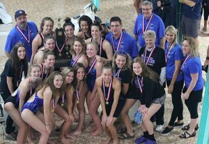 Rosary High School swimmers repeated as state swimming champions at the finals held last weekend at Evanston. The Beads piled up 185 1/2 points to top second-place Loyola (131) and Oswego East (120). Rosary won championships in the 100 butterfly, 20 free relay and 400 free relay. They celebrated with a Sunday  parade in Aurora and rally at the school. 