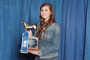 Bailey Wight, a 17-year-old Illinois 4-H member from Bloomington, won the Eastern National 4-H Horse Roundup Judging Contest held Nov. 5 in Louisville, Ky. which was held as part of the North American International Livestock Expo. (Photo courtesy of Illinois 4-H)