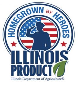 The Illinois Department of Agriculture is allowing farmers who are veterans or still serving in the military to use this logo to market their products. The program is intended to help veterans and people still in the military pursue second careers in agriculture.