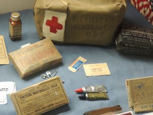 A survival gear kit from WW II. (Photo by Lynne Conner/for Chronicle Media)