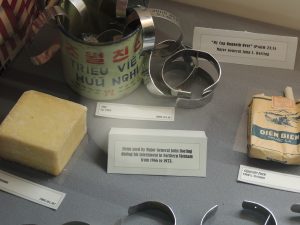 Some items from Rockford resident Maj. Gen. John L. Borling that he used during his time as a POW in Vietnam. (Photo by Lynne Conner/for Chronicle Media)
