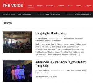 Huntley High School’s newsmagazine, The Voice, and its website, huntleyvoice.com, were recently named Crown Award Finalists (in the high school hybrid category) by the Columbia Scholastic Press Association (CSPA).   